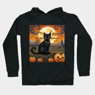 Halloween Kitty with Pumpkins Hoodie